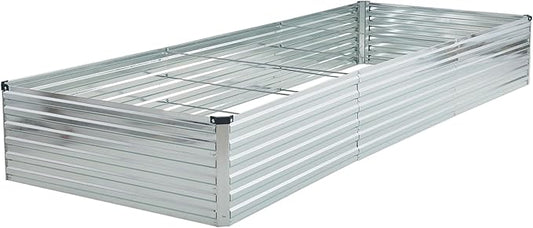 12x4x1.5ft Galvanized Raised Garden Bed,Outdoor Planter Box Metal Patio Kit Planting Bed for Vegetables Flowers Herb,Silver