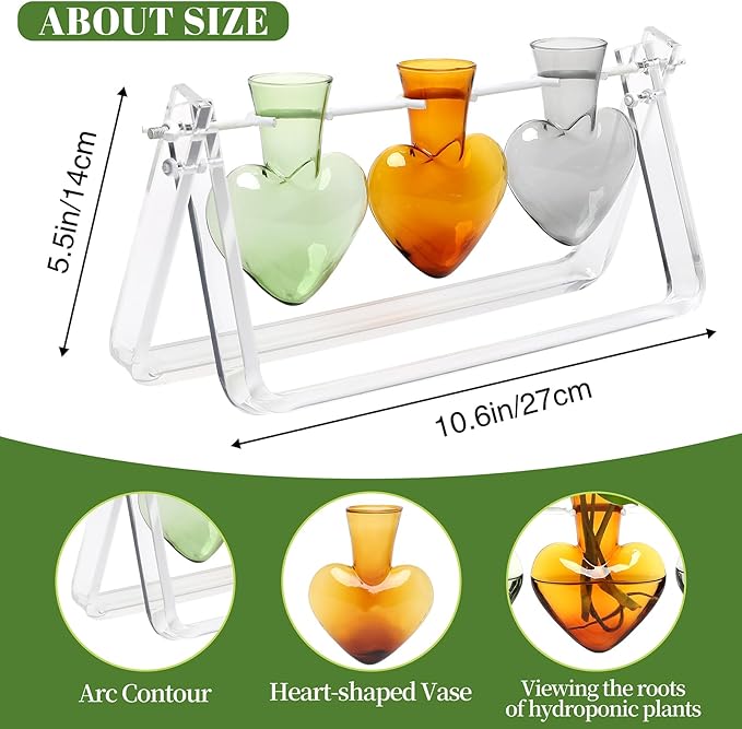 Plant Terrarium Propagation Stations with Acrylic Stand Birthday Gifts for Women Plant Stand Indoor Office Home Decor