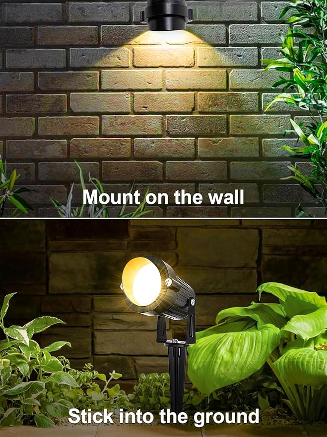 Halloween RGBW Outdoor Spotlights for Yard,10W Color Changing Landscape Lights with Remote Control 120V LED Landscape Lighting Waterproof Spotlight with Plug Tree Garden Path Decoration (1Pack)