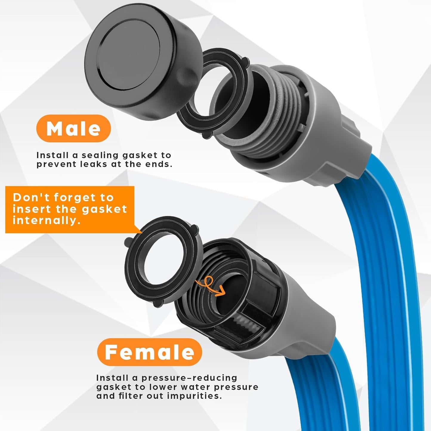 Sprinkler Hose 15FT, Heavy Duty Watering Hoses, Efficient Irrigation Tubing for Garden Lawn Sprinklers System with 20 Pack Staples