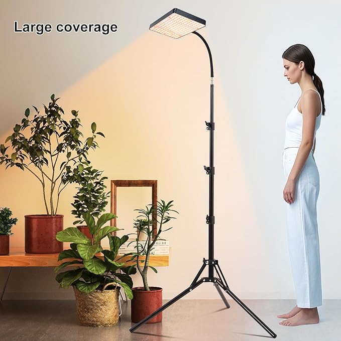 FECiDA Grow Lights with Stand and Timer, Tripod Standing Grow Lights for Indoor Plants, 208PCS LEDs Bright Enough Plant Growing Lamps for Bonsai Tree, Seed Starting, 24"-64" Height Adjustable