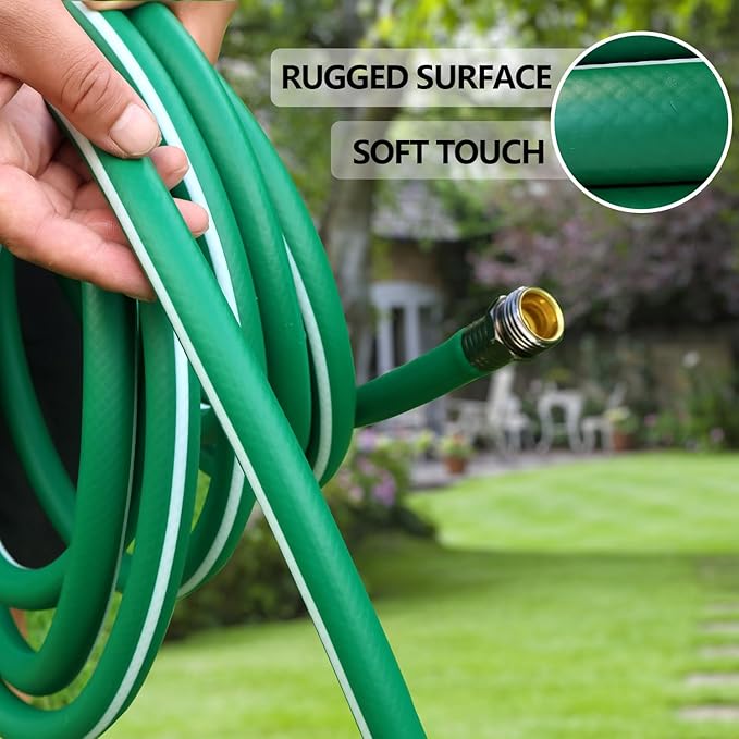 Short Garden Hose 6ft – Hybird Water Hose Leader - Small Hose Extender, Heavy Duty Hose Extension for Lawn Watering, Car Washing - Burst 500 Psi (Green, 6 FT)