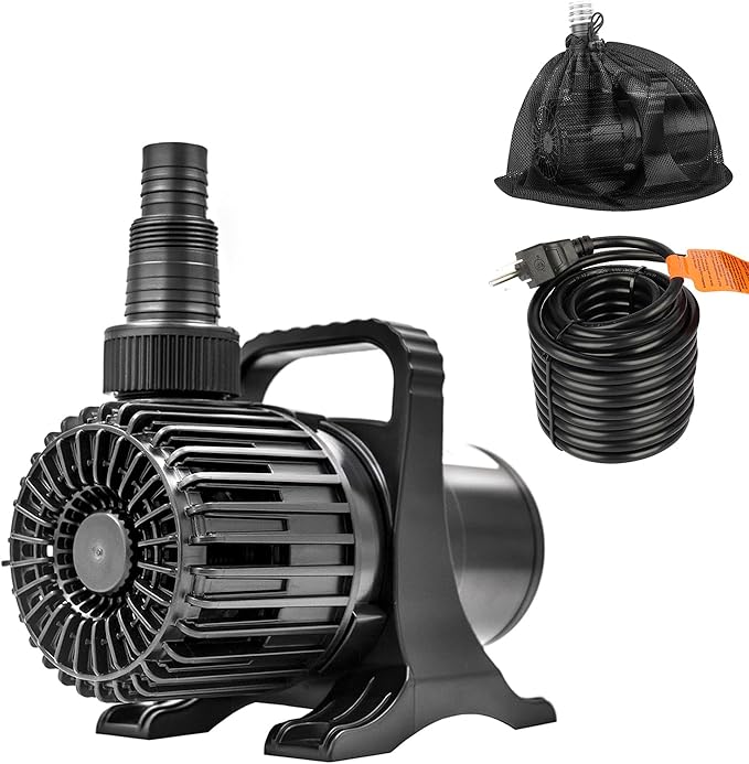 Outdoor 1800Gph-100W 32.8FT Small-Pond Water-fall & Kio Fish Fountain-s &Garden Pump Submersible IPX8: Long 32.8FT Cord Smart-er & Quieter Duck & Yard &Patio Ponds Pumps, 1 Barrier Pump Bag