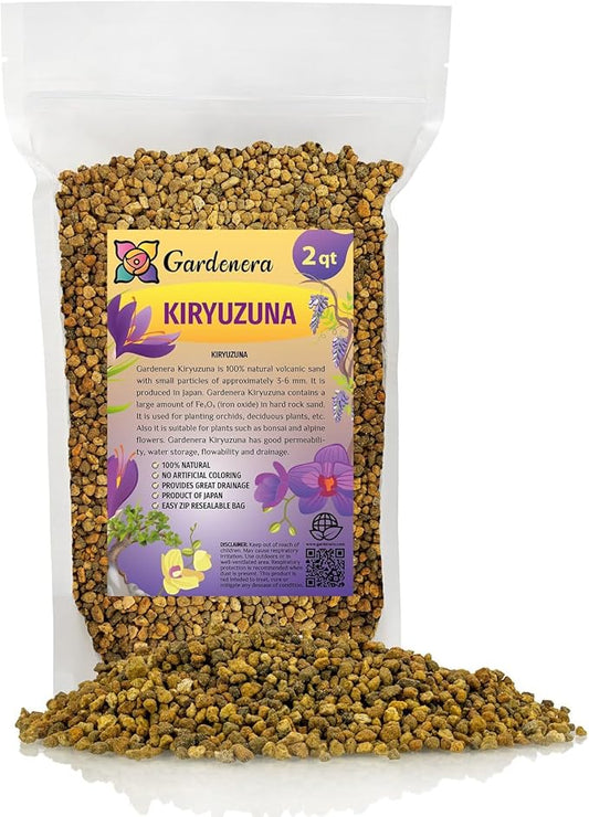 Organic Kiryuzuna by Gardenera - Traditional Bonsai Soil Conditioner and Nutrient Enhancer - 2 Quarts