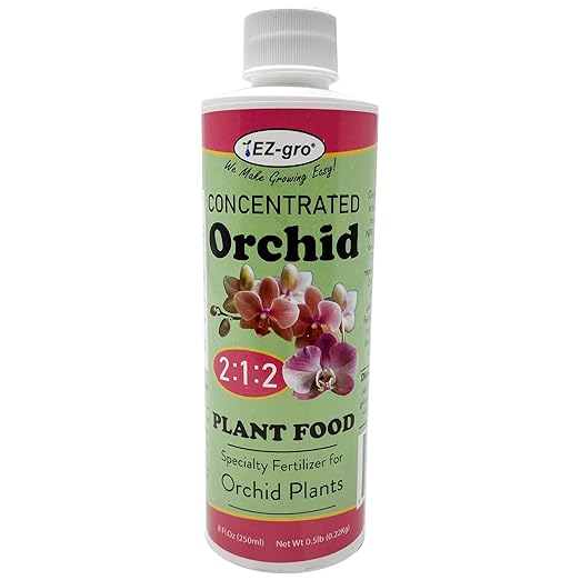 Professional Liquid Orchid Fertilizer by EZ-gro | 3:1:2 Ratio of Concentrate Indoor Plant Fertilizer for Orchid Food | 8 oz
