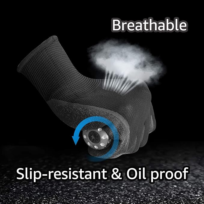 Evridwear Crinkle Latex Rubber Hand Coated Safety Work Gloves for Men Women General Multi Use Construction Warehouse Gardening Assembly Landscaping (XXL-Size) 120 Pairs Pack