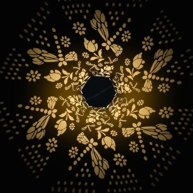 2 Pack Dragonfly Solar Lanterns Outdoor Waterproof - Birthday Gifts for Women, Men, Mom, Solar Lights Outdoor Hanging Garden Decor for Outside, Patio, Outdoor, Yard, Lawn, Balcony