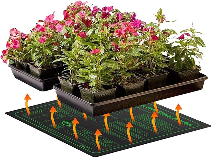 iPower 20" x 20" Waterproof Durable Seedling Heat Mat Warm Hydroponic Plant for Indoor Gardening Germination Starting, 2 Pack