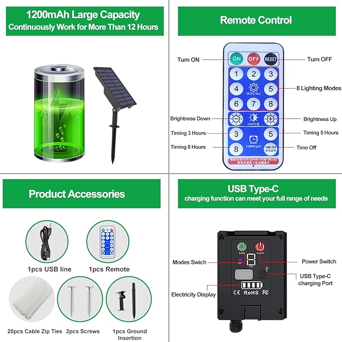 300 LED Solar Rope Lights Outdoor 99 FT Bright Solar Garden String Lights Durable 8 Modes Outdoor Fairy Lights Waterproof Solar Garden Decorative Lights for Fence Patio Decor (White)