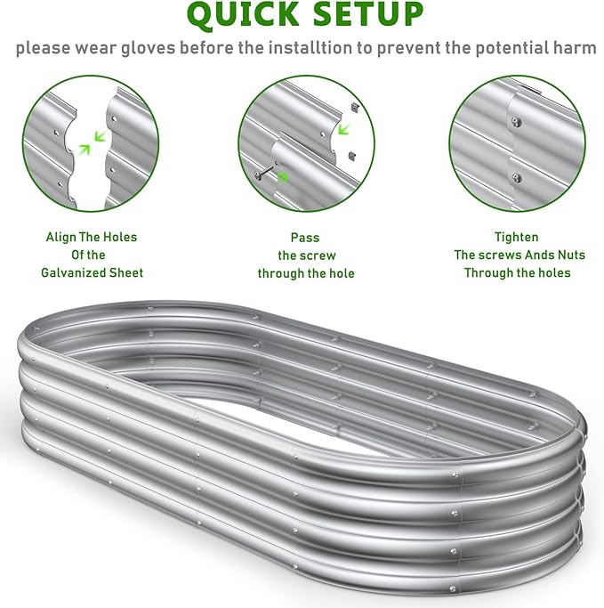 6x2.3x1ft Raised Garden Bed for Flowers, Outdoor Raised Planter Box, Backyard Raised Garden Bed for Plant