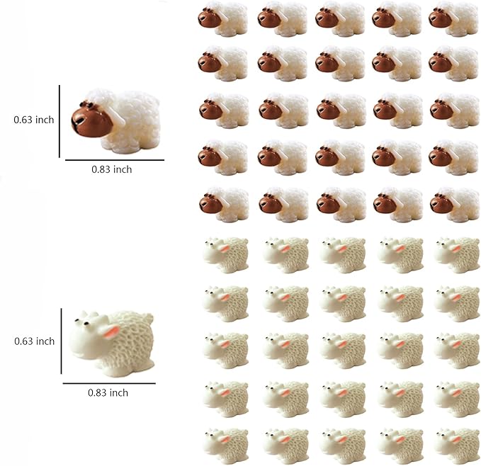 150 Pcs Mini Sheep Figurines Mini Resin Sheep Mini Garden Sheep for Dollhouse Bonsai Micro Landscape Fairy Home Garden Decor DIY Craft