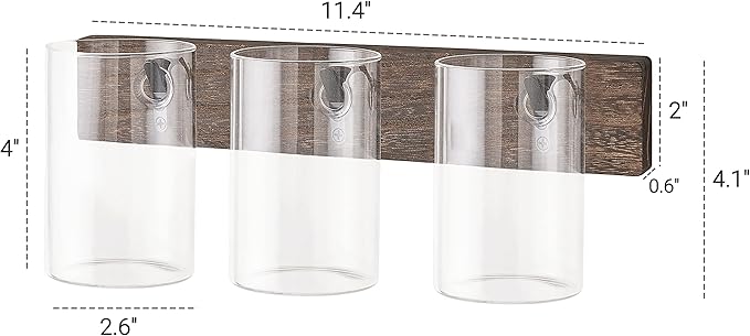 Mkono Propagation Station Wall Planter Glass Cylinder Vase Hanging Terrarium for Hydroponics Plant Cutting Indoor Outdoor Decor Brown, Plant Lover Gift