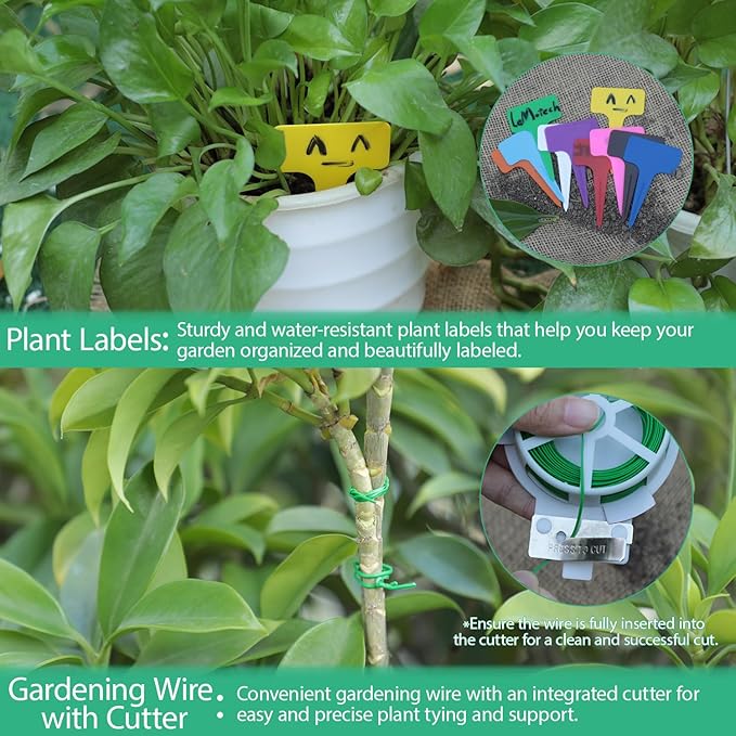 LeMotech Garden Tool Set, 3Pcs Stainless Steel Heavy Duty Gardening Kit Including Trowel Transplanter Cultivator Gardening Hand Tools with Handle, Planting Tool for Women Men