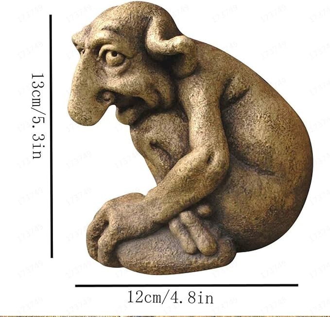 Gargoyle Sculpture Statue,Gothic Stone Decor Statue,Outdoor Patio Yard Lawn Porch Decor, Gothic Sculpture Ornament