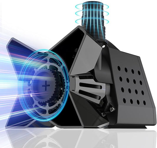 3000GPH Pond Pump - 200W Submersible Water Pump with Barrier Bag, Ultra Quiet Aquarium Pump with 33FT Power Cord for Pond, Waterfall, Fish Tank, Statuary, Hydroponic, Black