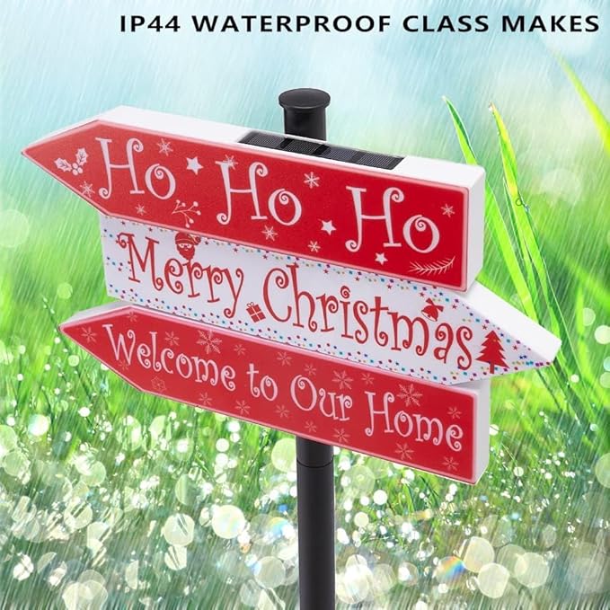 pearlstar Christmas Solar Pathway Stake Lights Decorations - 24 White LED Solar Outdoor Lights Waterproof Yard Landscape Sign Pathway Markers for Xmas Patio Garden Home Decor
