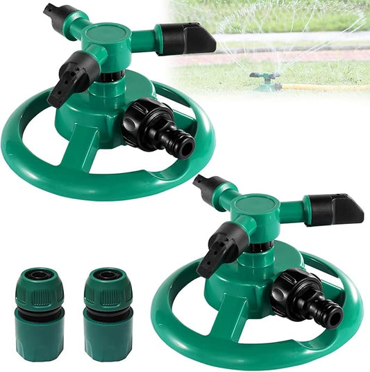 2 Pack Sprinklers for Yard, 360Rotating Lawn Sprinkler, Sprinklers for Yard Large Area, Lawn Sprinklers, Powerful and Even Watering for Lawns and Gardens