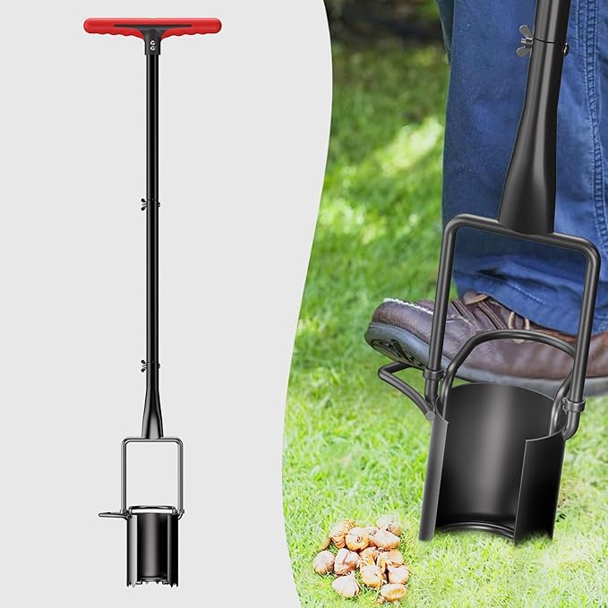 FLORA GUARD Long Handle Bulb Planter Tool, Standing Gardening Bulb Transplanter, Turf Remover Lawn Inserter - for Digging Holes