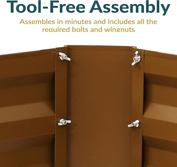 Sunnydaze 11.75" H Raised Metal Garden Bed - Galvanized Raised Garden Bed Outdoor for Vegetables and Flowers - Brown - 4' x 2' Rectangle