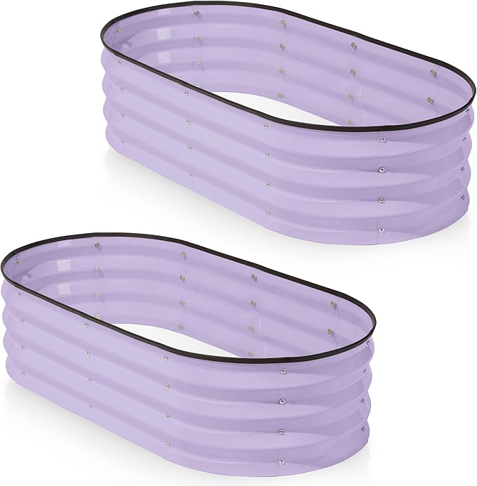 Galvanized Raised Garden Beds Outdoor // 4×2×1 ft (2-Pack) Planter Raised Beds for Gardening, Vegetables, Flowers (Lavender) // Large Metal Garden Box