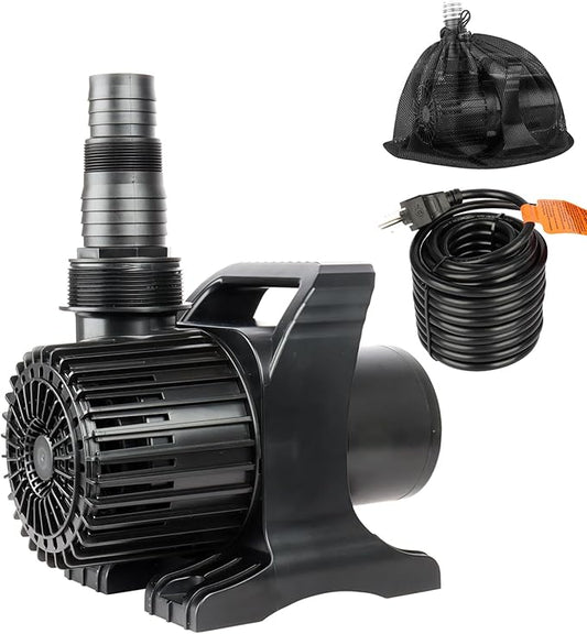 Outdoor Extra Large 13800gph-1100W 32.8FT Pond Water-fall & Kio Fish Fountain-s& Garden Pump Submersible IPX8:Long 32.8FT Cord Smart-er&Quieter Duck&Yard&Patio Ponds Pumps,1 Barrier Pump Bag
