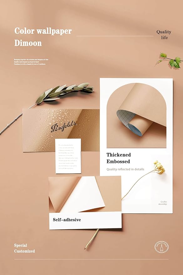 Dimoon 393''x17.7'' Orange Peel and Stick Wallpaper Contact Paper Modern Self Adhesive Wall Paper Removable Renter Friendly Textured Solid Color Shelf Cabinet Vinyl Roll (393''x17.7'',Coral Orange)