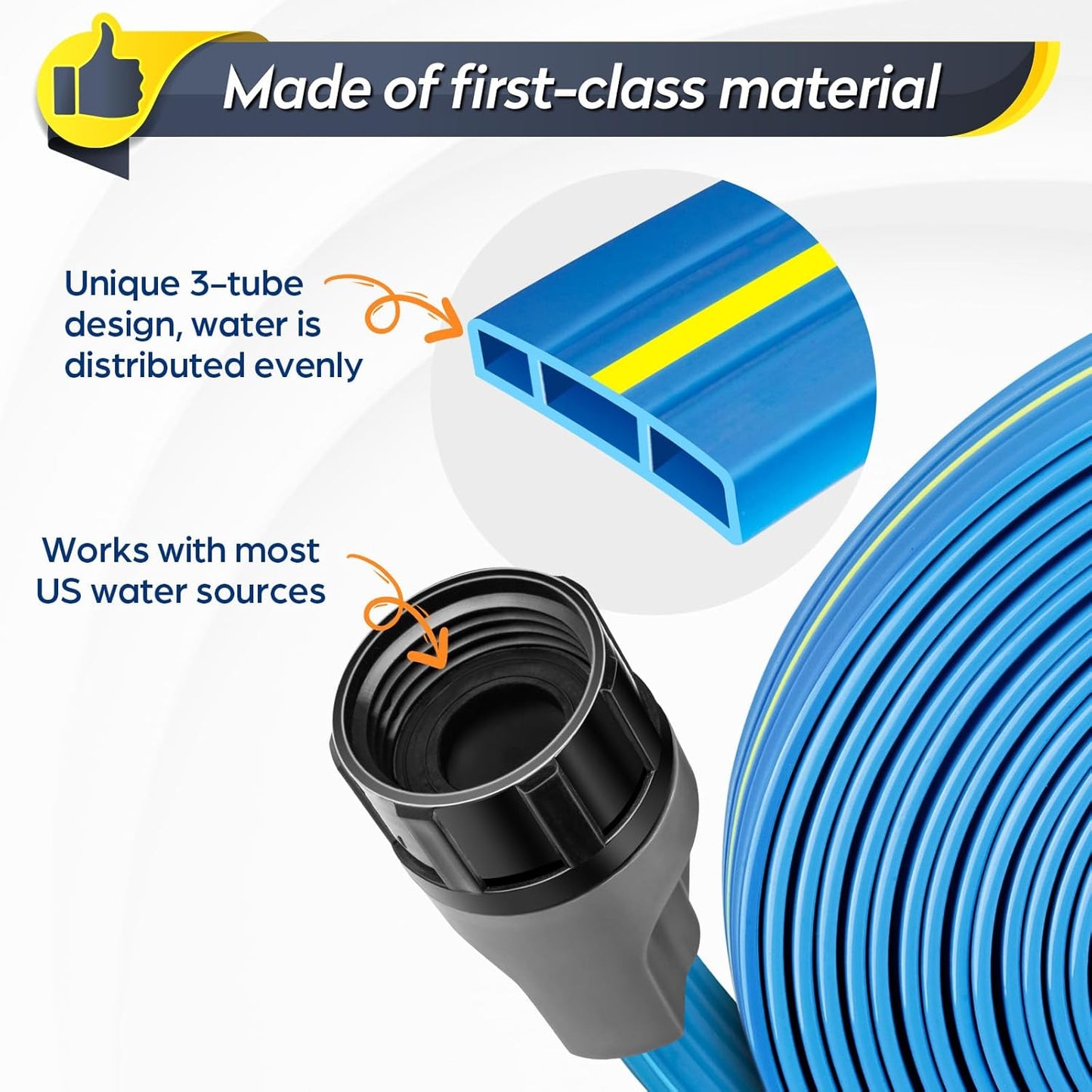 Sprinkler Hose 100FT, Heavy Duty Watering Hoses, Efficient Irrigation Tubing for Garden Lawn Sprinklers System with 40 Pack Staples