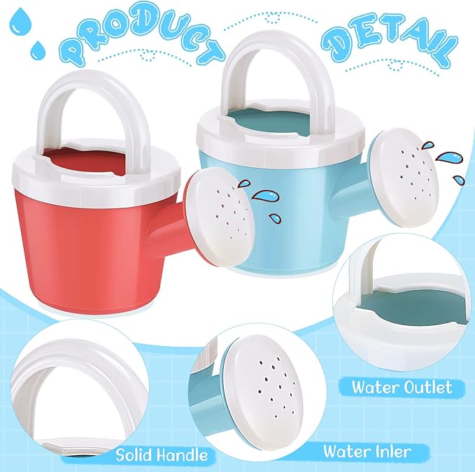 Sotiff 24 Pieces Plastic Watering Cans for Kids Watering Toys Kids Watering Can Small Toddler Garden Tools Bath Toys Beach Toys for Home Outdoor, Assorted Color
