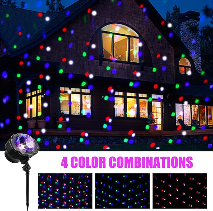 Christmas Snowfall Light Projector, Colored Snow Spots Projector, Holiday Projector with Remote Control, White Snow, for Halloween Xmas Party Wedding Garden Landscape Decoration(Snow Spot)