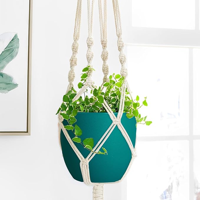 Plant Pots 8 Inch Set of 4, Flower Pots with Multi Mesh Drainage Holes, Planters for Indoor Outdoor Garden Plants and Flowers（Blue）