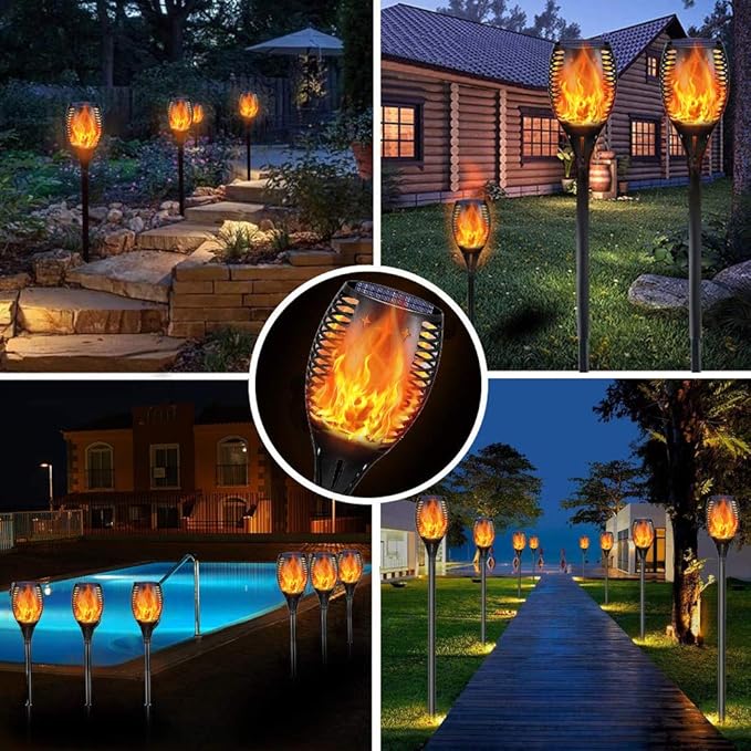 YoungPower Solar Torch Lights, Waterproof Flickering Flames Solar Lights Outdoor Landscape Decoration Lighting Dusk to Dawn Auto On/Off Security Light for Garden Patio Deck Yard Driveway,1Pack