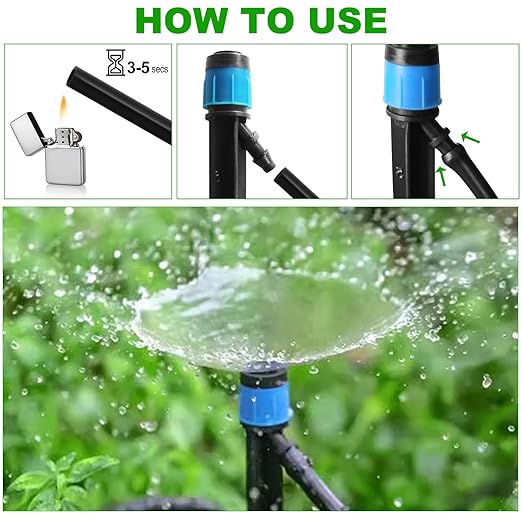 Drip Irrigation System Kit,100FT Adjustable Drip Watering Plant System with 5/16" and 1/4" Irrigation Tubing Hose,Drip Emitters,Lock Barbed Tee Fittings for Garden and Raised Beds,Greenhouse,Yard,Lawn