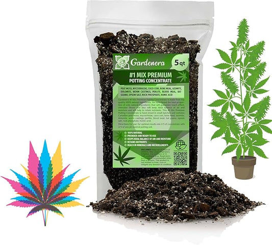 Organic Autoflower Plants Potting Soil Mix - Perfect Balance of Nutrients, Drainage, and Aeration for Thriving Autoflower Plants- 5 Quart