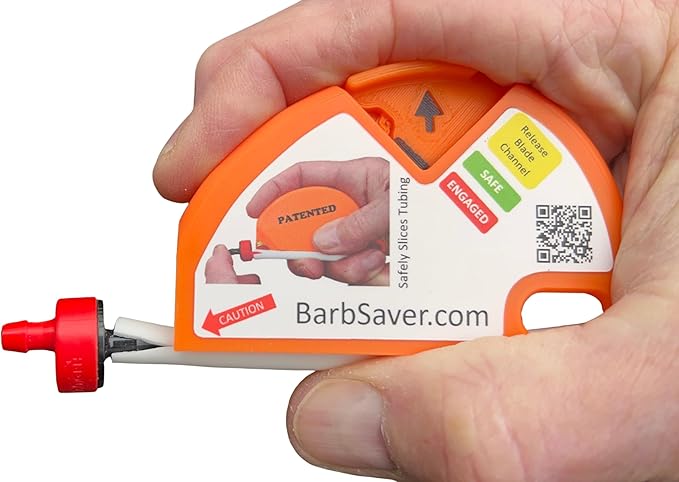 BarbSaver Drip Irrigation Cutter Tool – Reuse Barbed Parts, Fittings, In-Line Emitters, Drippers, Bubblers and Micro-sprayers, by Easily Cutting Away 1/4" Micro-drip Tubing.