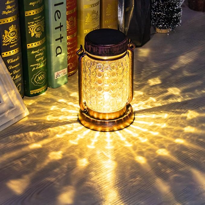 Outdoor Garden Decor, 2 Pack Solar Lantern Waterproof Warmwhite Mason Jar Hanging Lights, Porch Decorative for Garden Yard Patio Backyard Deck Courtyard Lawn