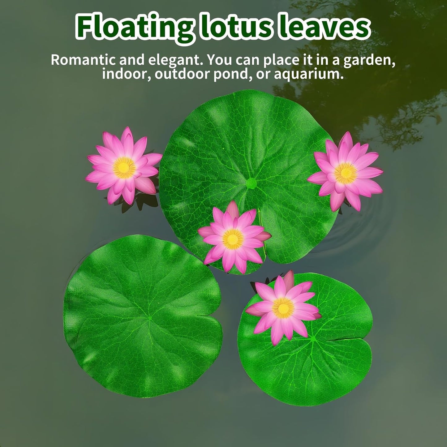 14PCS Artificial Fake Lily Pads, Realistic Water Floating Fake Lilying Pad for Pond, Artificial Floating Foam Lotus Leaves for Koi Fish, Water Lilys Pads Foliage Pond Decor for Pool (3 Size)