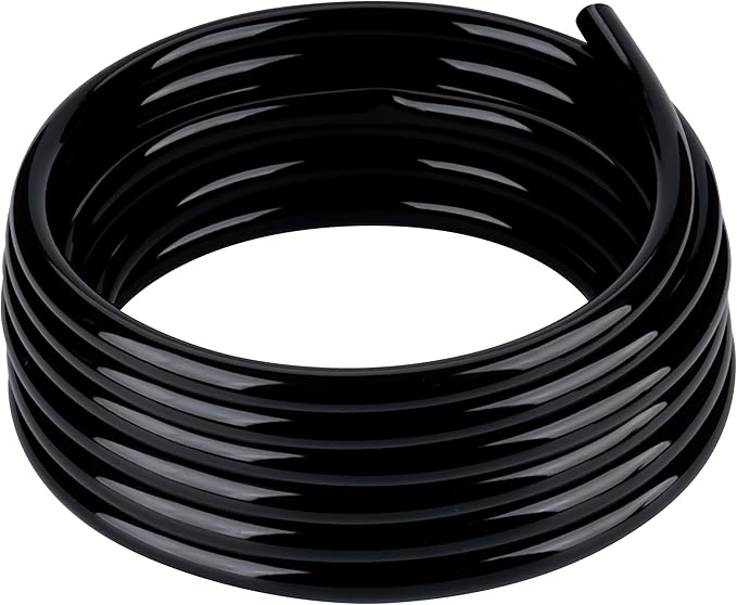Black Vinyl Tubing 3/8” ID × 1/2” OD - 50 Feet PVC Flexible Plastic Tube Hybrid Hose, Transfer Water Air Oil for Pond Fountain Garden, Non-toxic and BPA free