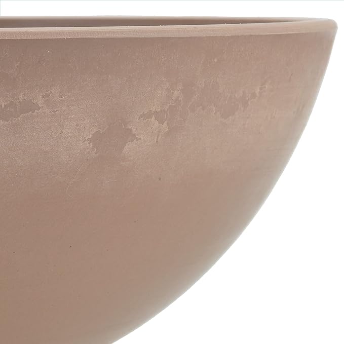 PSW Pot M30TP Collection Shallow Garden Bowl Low Planter for Succulents, Bonsai, Fairy Gardens, Herbs, 12-inch, Taupe