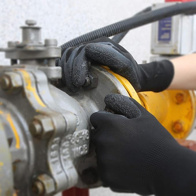 Evridwear Crinkle Latex Rubber Hand Coated Safety Work Gloves for Men Women General Multi Use Construction Warehouse Gardening Assembly Landscaping (XS-Size) 120 Pairs Pack