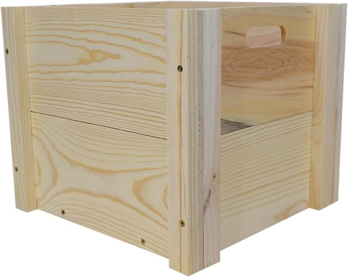 Natural Pine Wooden Plant Box 14 x 14 x 12 Inches Outside Dimensions
