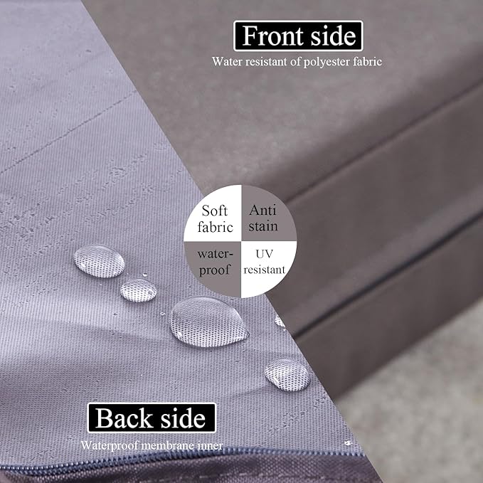 15 x 15 Inch Round Cushions for Outdoor Furniture Non-Slip Waterproof Patio Bistro Chair Cushion with Ties Bar Stool Seat Cushion for Kitchen Chairs Set of 4, Dark Gray