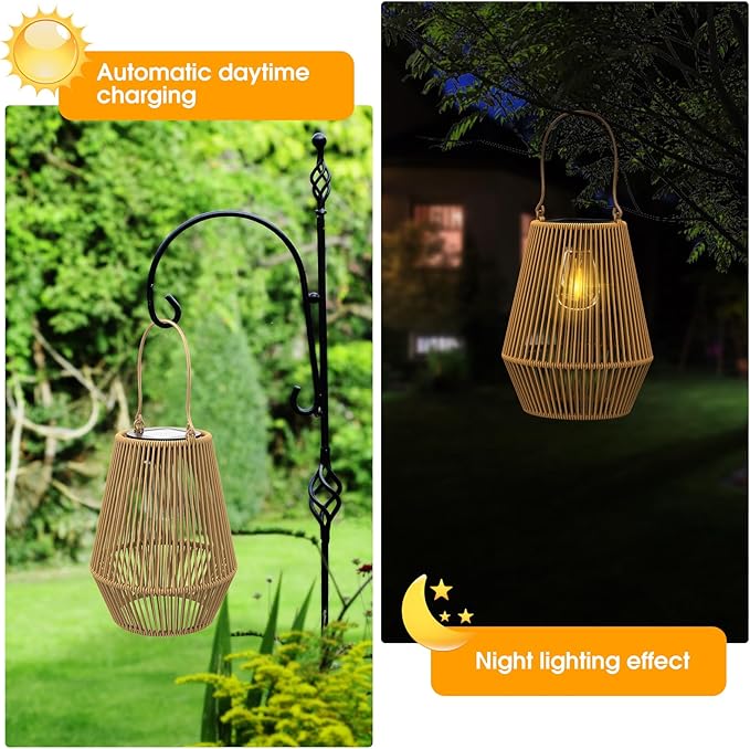 Solar Lanterns, KagoLing Solar Lanterns Outdoor Waterproof Solar Lights for Outside Hanging Solar Lights Outdoor Solar Lamp Lights Decoration for Garden,Yard,Patio,Porch,Trees,Lawn,Pathway, 4 Pack
