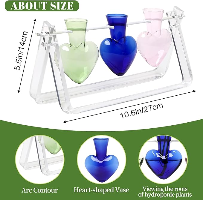 Plant Terrarium Propagation Stations with Acrylic Stand Birthday Gifts for Women Plant Stand Indoor Office Home Decor