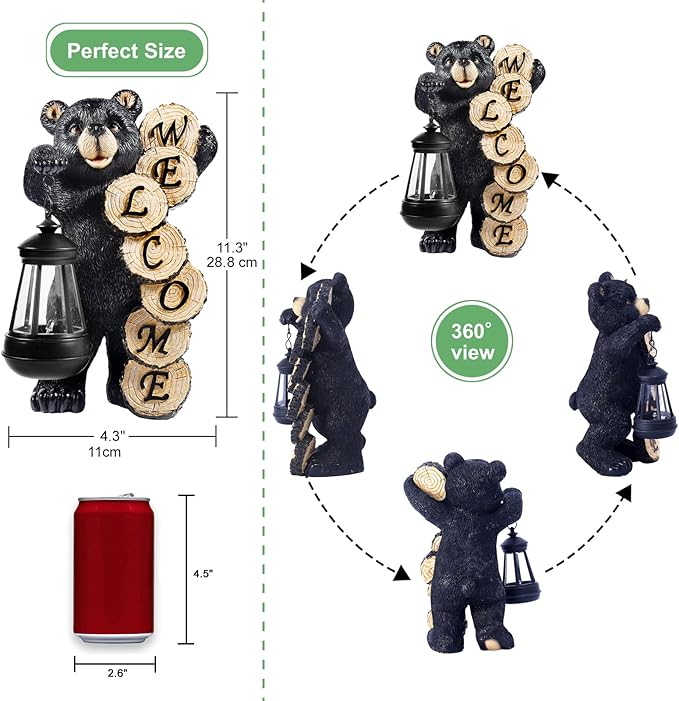 Solar Garden Decor Statues Figurine: Garden Art for Patio Balcony Yard Lawn - Unique Christmas Birthdays Gifts for Mom Grandma Women Wife Sister