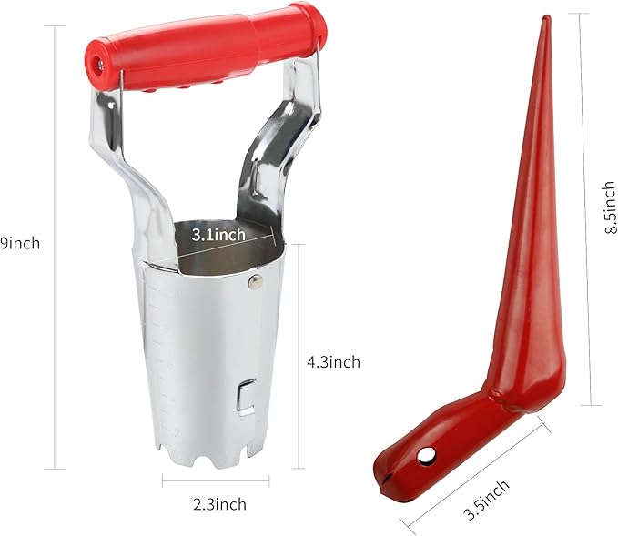 FLORA GUARD 2 Piece Bulb Planting Tool Set, Includes 1 Bulb Planter with Depth Markers, 1 Metal Planting Dibber, Ideal Transplanter Kit