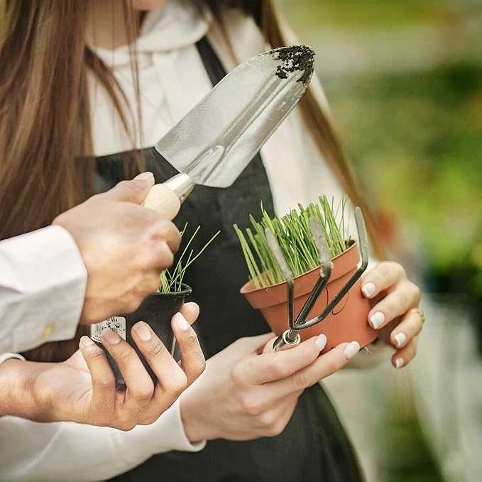 Gardening Tools Set of 12-Piece, Rust-Proof Durable Stainless Steel Gardening Supplies, Heavy Duty Gardening Hand Tools with Floral Storage Bag, Ideal Gardening Gifts for Women and Men