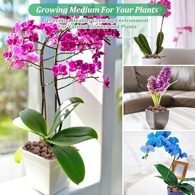 Riare 6 LBS Organic Expanded Clay Pebbles for Plants- 4mm-16mm Natural Leca Balls Lightweight Hydroponic Clay Pebbles Aggregate for Indoor Plants, Hydroponic Growing, Plants Drainage, Aquaponics