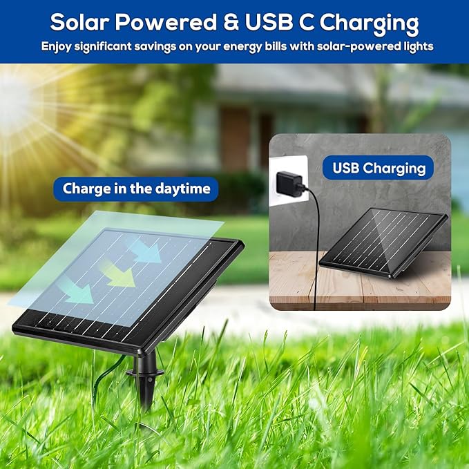 ZYAN Solar Landscape Spotlights Outdoor Waterproof IP65, Bright Solar Powered Garden Yard Spot Lights for Outside Plant, Tree, Pathway, Auto On/Off Wall Lights for Walkway, Lawn, Pool Areas-4 Pack