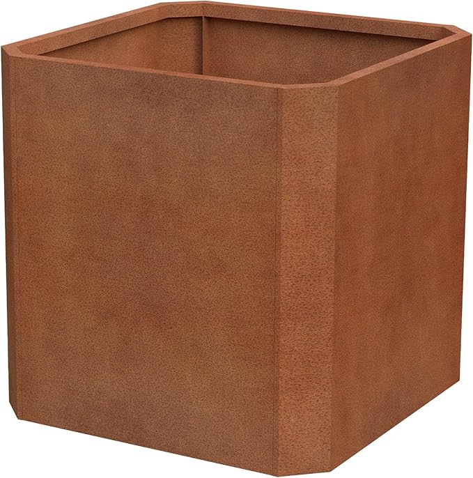 Corten Steel Planter Box-26"x26"x26"-Large Square Planter Matel -Outdoor Indoor- Heavy Duty Rustic Tall Planter Flower Pot Commercial Residential for Patio Porch Deck Home Backyard