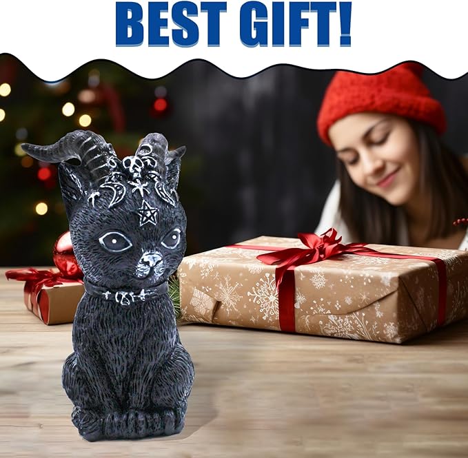 4 Cats Garden Decor Outdoor Statues Décor Black Cat Figurines, Gothic Home Decor, Cats Figurines Outdoor Lawn Ornament Decoration for Cats Lovers